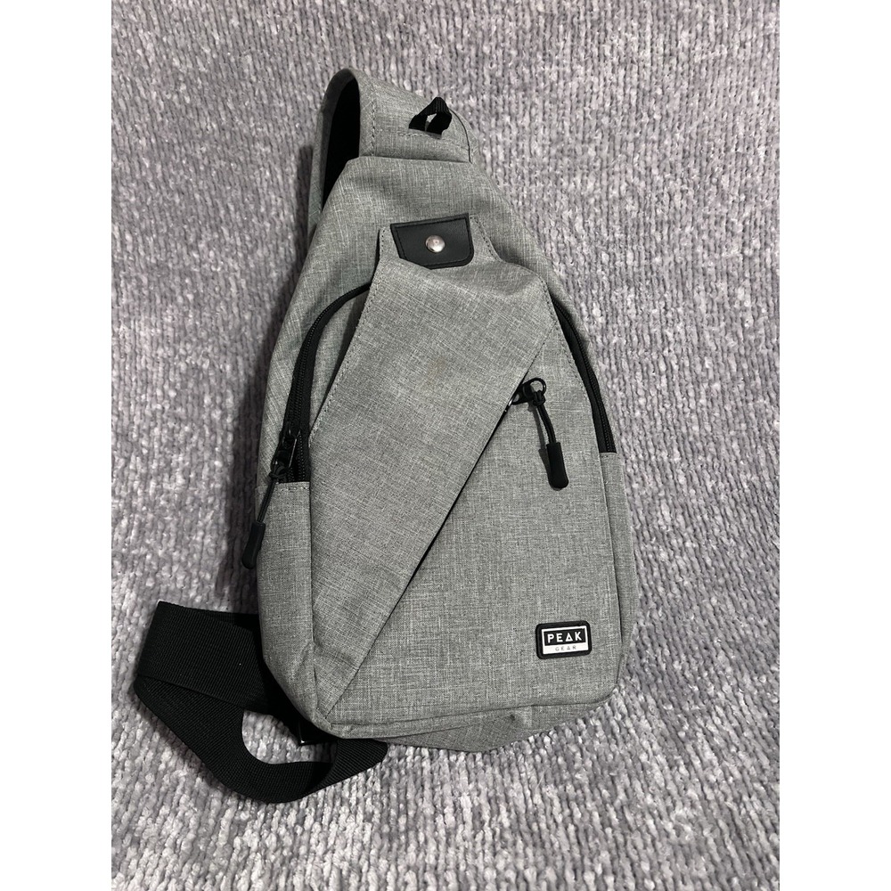 Peak Gear Sling Purse Solid Black CrossBody Bag Unisex Multi Pockets‎ (020)